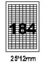 Этикетки на листе Этикетки на листе А4 формата 184 stikers 25*12 mm